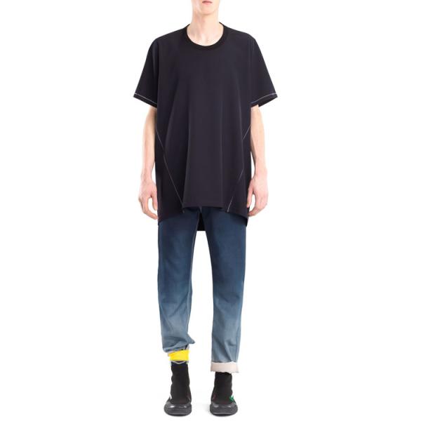 Eco - Friendly Mens Loose Fit T Shirts , Black T Shirt Mens OEM / ODM Available