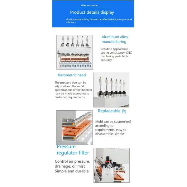 Six Station Automatic Pneumatic Press Machine For 3C Electronic Assembly