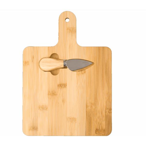 Устойчивая к воде бамбуковая сырная доска с сырными ножами и ручкой