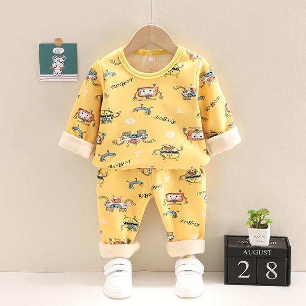 110cm Spandex Childrens Thermal Suit For Cold Weather Pajamas Thickened Winter Cloth