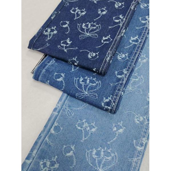 Tejido vaquero de algodón 60% de peso medio de 10.8 oz con estampado de cerezas súper suave para vaqueros o faldas de señora