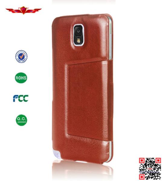 New Arrival High Quality Italian PU Glaze Leather Cover Case For Samsung Note3 With Stand