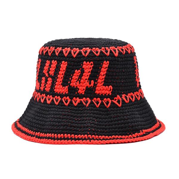 Hand woven Bucket hat leisure summer sun shading beach straw hat