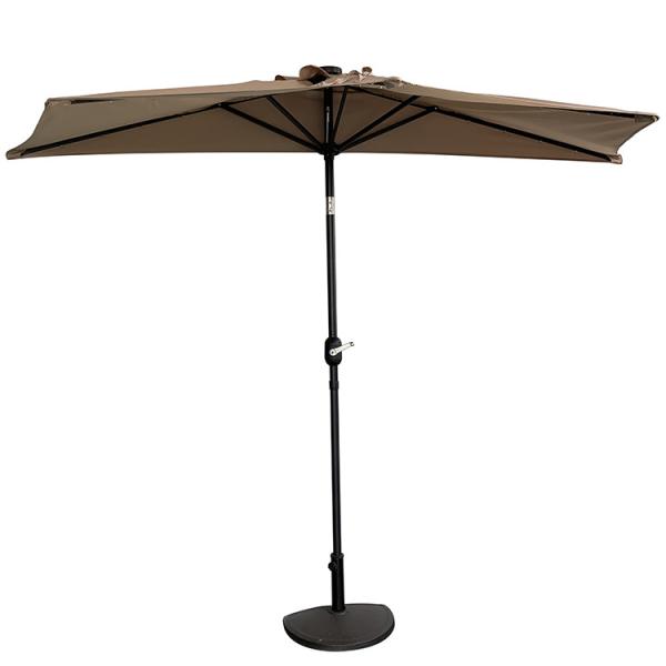 Half Side Balcony Umbrella Outdoor Stand Pole Wall Parasol DIA2.3M