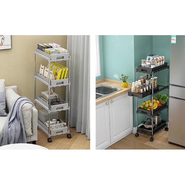 5 Tiers Freestanding Kitchen Rack , Kitchen Storage Cart For Vegetable ODM