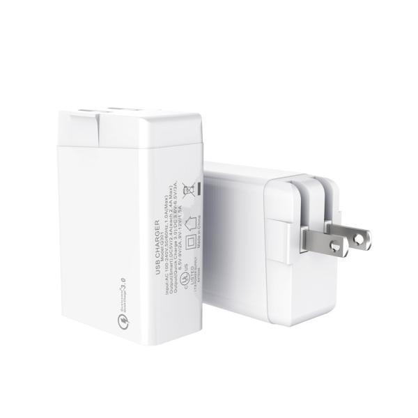 USB C Plug Charger, QC 3.0 Charger, PD Wall Charger, 4 Ports 18W Multi USB Wall Charger Quick Charge 3.0 Fast Charging
