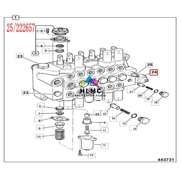 25/222657 25-222657 25222657 JCB 24V Hydraulic Solenoid Valve JCB 3CX 4CX 5CX 214 215 217
