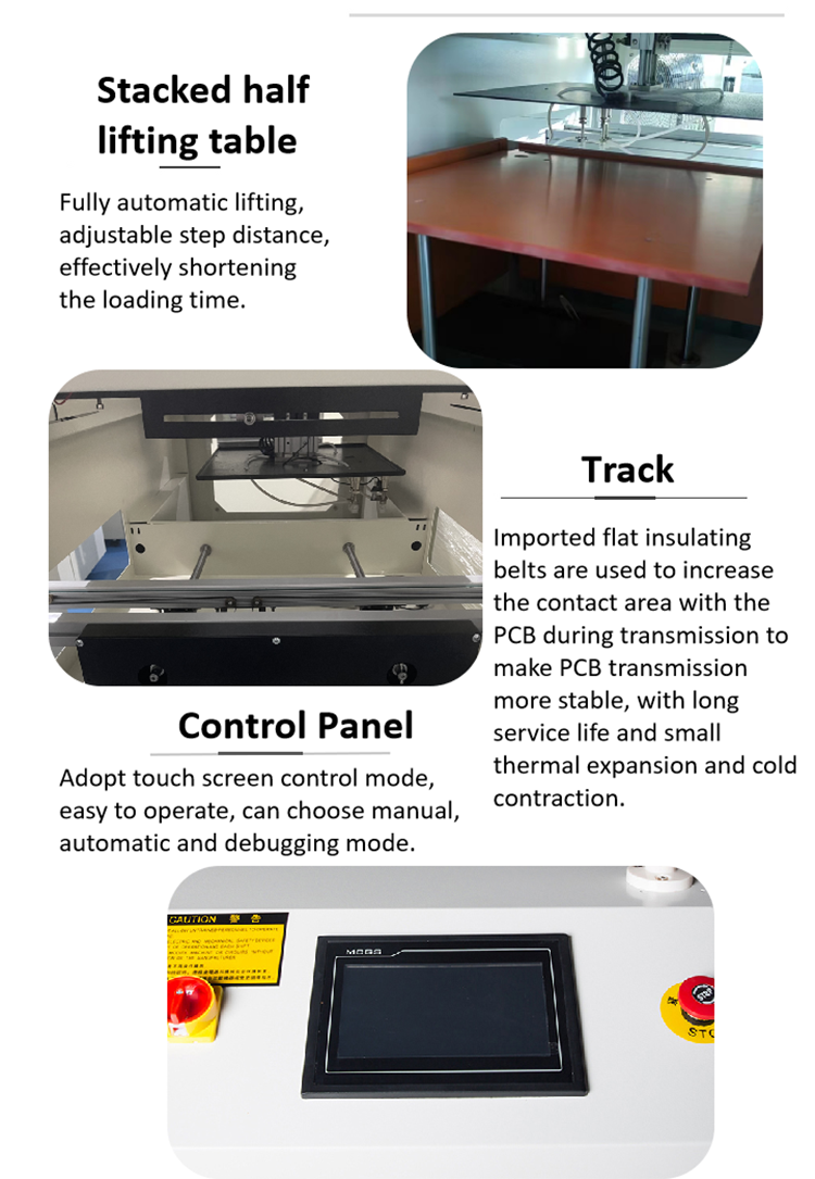 Automatic SMT PCB Vacuum Suction Loader Unloader Machine Magazine Type With SMEMA Signal for Production Line Assembly
