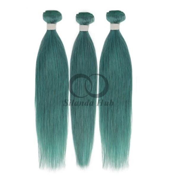 Green Straight Remy Human Hair Bundles Sew In Weave Bundles Brazilian Bundle Deals