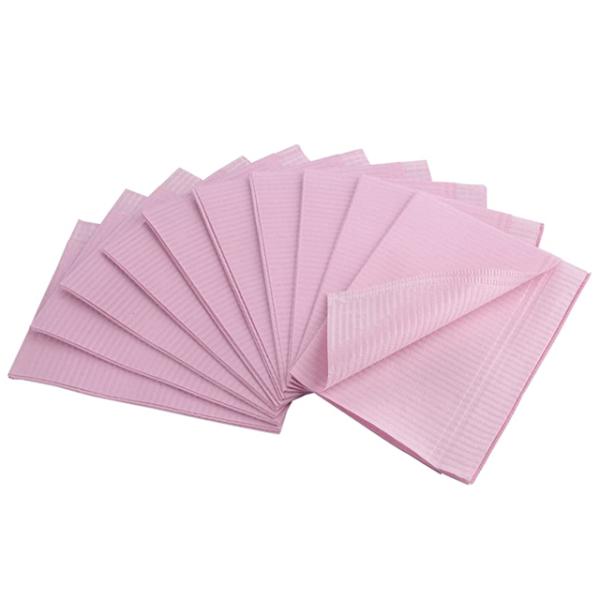 Waterproof Pink  Disposable Consumable 3ply Scarf Apron Dental Bib