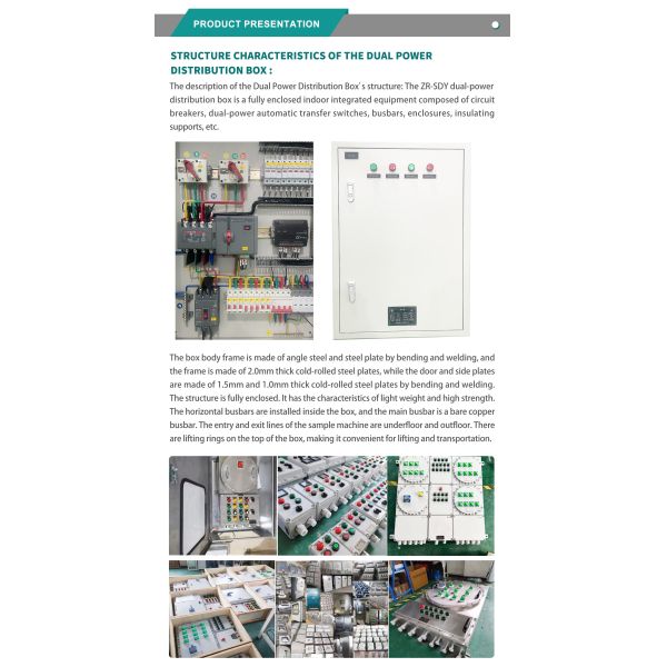 Customizable Lightweight And High-Strength 60-630A Electrical Dual-Power Distribution Box
