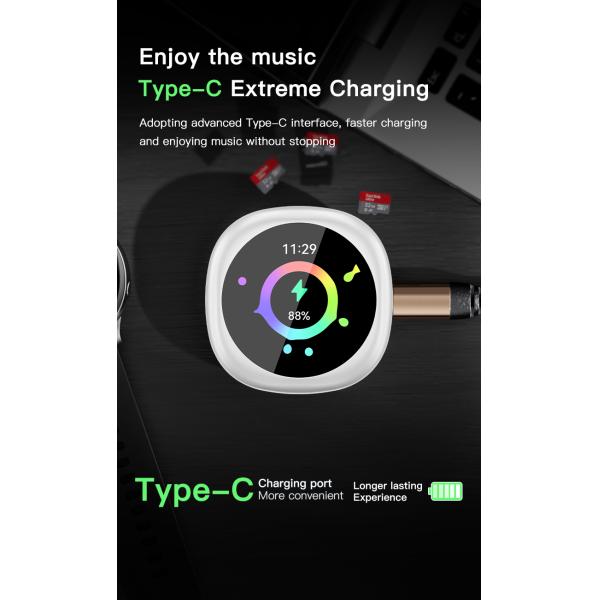 1.50 inch Screen Size Wireless Bluetooth Earphones for Altitude Barometric Pressure GPS Location Timer and More