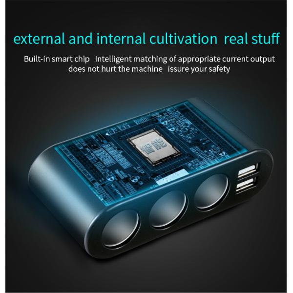 Metal Wired Dual USB C Fast Car Charger with Voltage Monitoring and Charging Function
