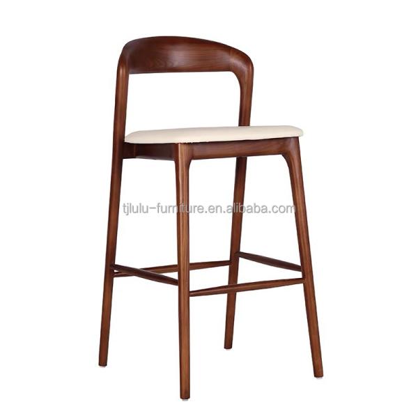 Modern Italian Solid Wood Dining Bar Stool High Chair Bistro Bar Chair with End Craftsmanship