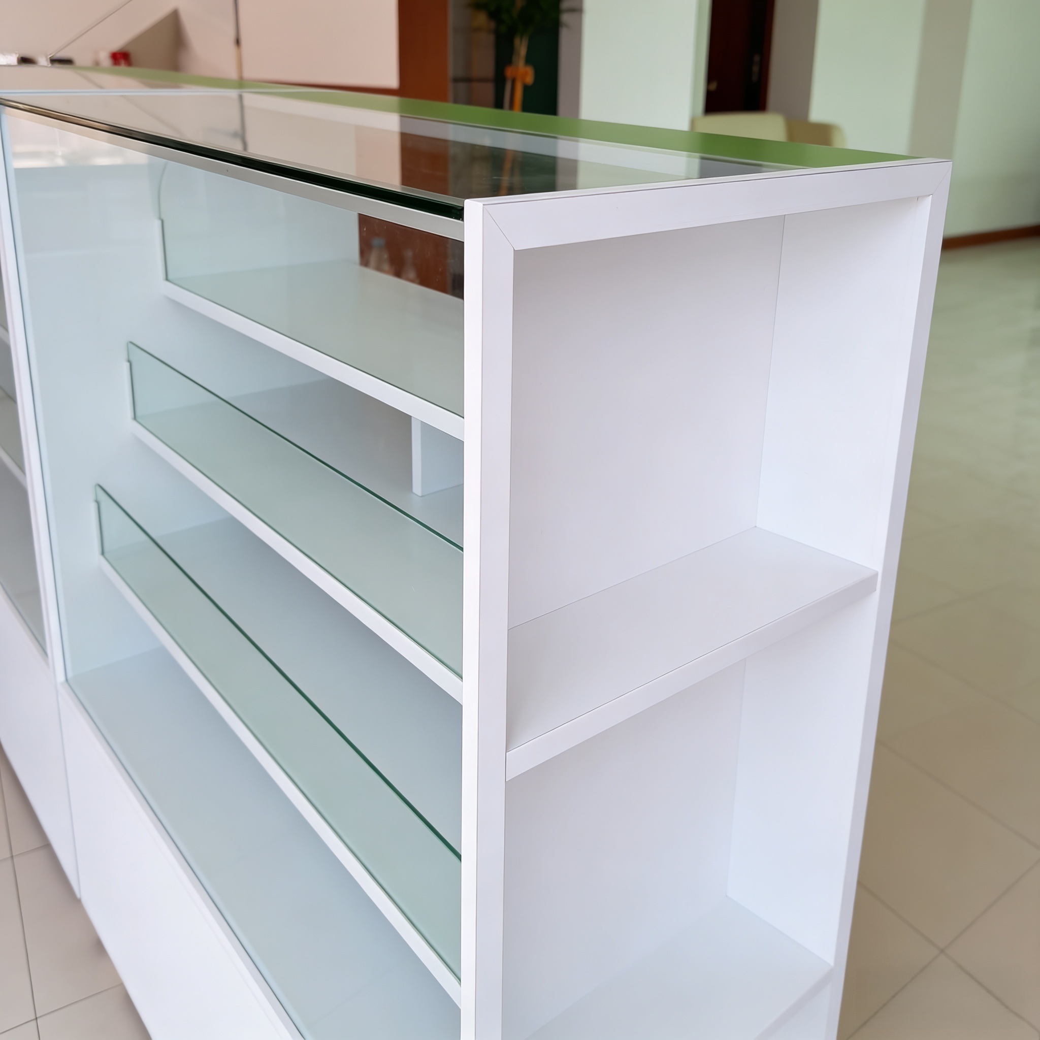 Wooden Pharmacy Display Furniture and Medical Wall Cabinets for Retail Drugstore Store Interior