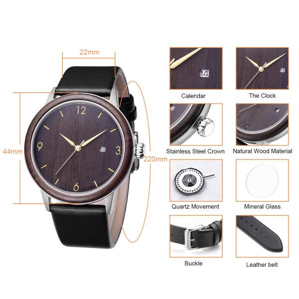 Выгравированный изготовленный на заказ деревянный дозор кварца с сертификатом КЭ движения кварца Японии