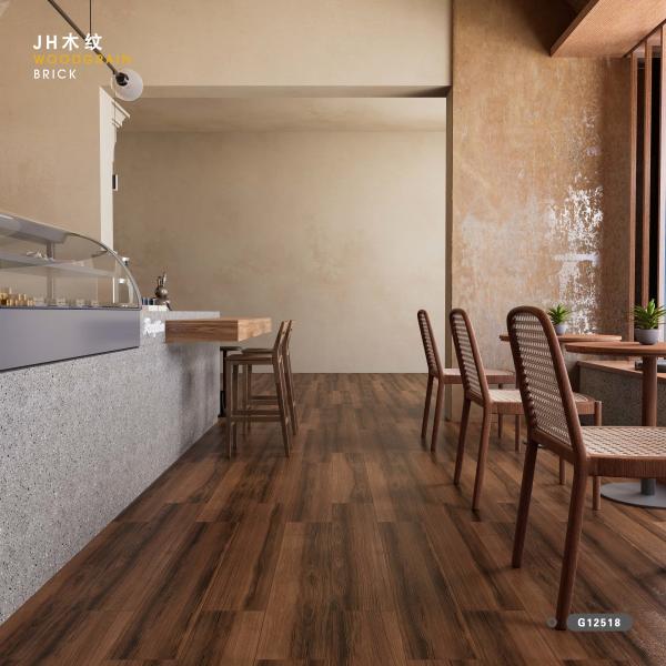 Glazed Ceramic Indoor Wooden Tile 200X1200 For Living Room / Bedroom