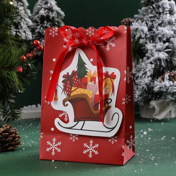 O Natal do nó da curva da fita imprimiu sacos de papel para o presente que empacota 5g/Pcs