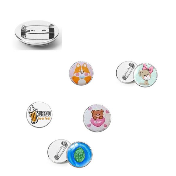 Blank Sublimation Badge With Pin For DIY Patterns Pin Badge Metal Name Tag Accessories