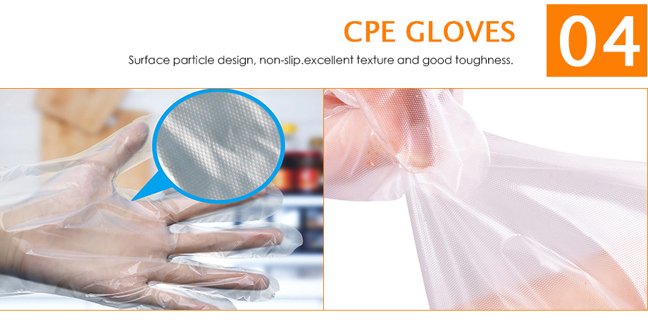Ambidextrous High Density Polyethylene Gloves Kitchen Use Plastic Disposable Gloves