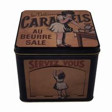 FDA Large Square Cookie Tin With Removable Lid Cookie Biscuit Cake Tin Packaging