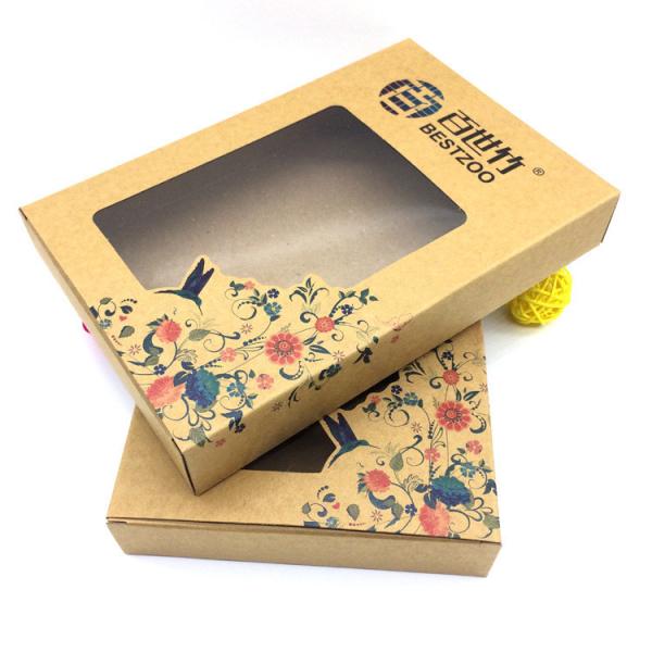 UV Varnish Kraft Paper Underwear Packaging Box With Window