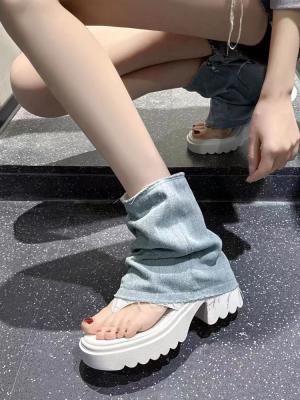 German Sole Leather Roman Sandals Solid Pattern Pull On Closure
