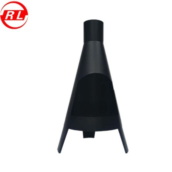 Fogão de queimadura preto da madeira de círculo do aço carbono exterior 1.5mm