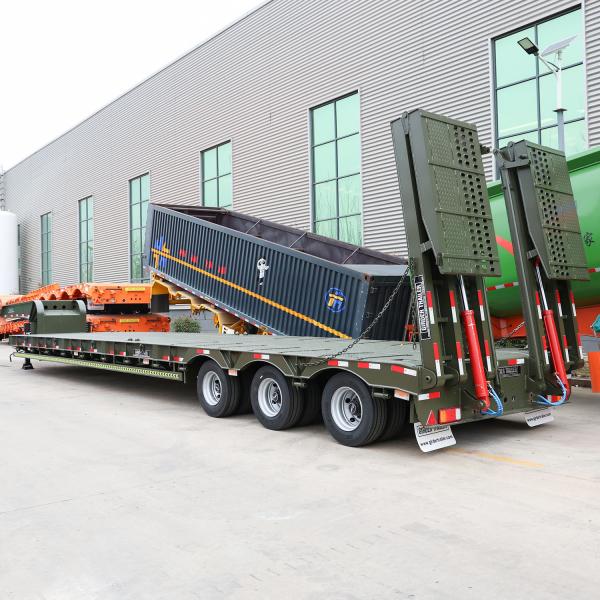 Lowbed Trailer Low Bed Used Semitrailer Gooseneck Loader 2 Axles 3 Axles 4 Axles