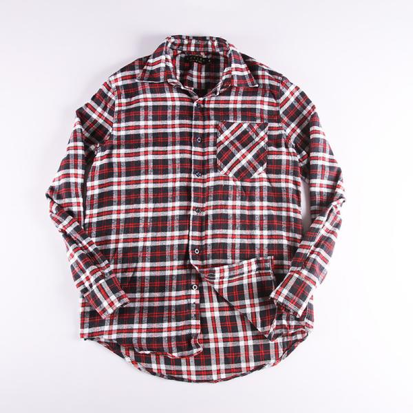 7 Colors Cotton Long Sleeve Mens Casual Plaid Shirts