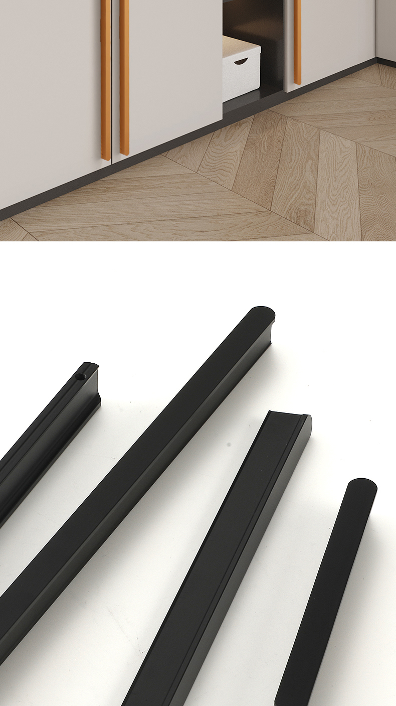 Modern T-shaped Handle White Black 17mm Aluminum Pull Knobs Adjustable Living Room Cabinet Wardrobe Drawer Dresser Pulls