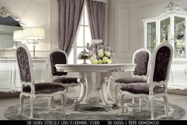 1400mm Vintage Dining Table And Chairs Solid Wood For Villa Restaurant