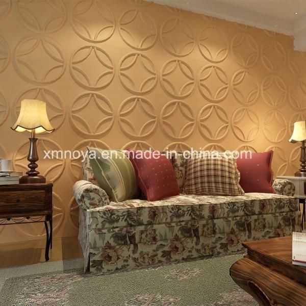 Painel 3D de fibra vegetal para isolamento acústico colorido na sala de estar