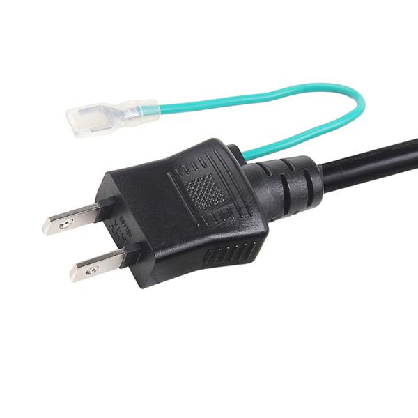 125V PSE Japan 2 Pin Power Cord Plug Cable With Ground Wire AC Power Cord for TV/Electric Iron/Consumer Electronics