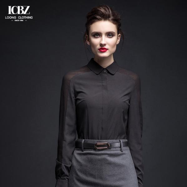 2022 Чистый твердый белый случайный формальный дамский блузка верхний для офисной леди по доступной цене