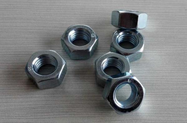 White Zinc Plated Hex Head Nuts Carbon Steel For Electronic Machines Grade 8.8