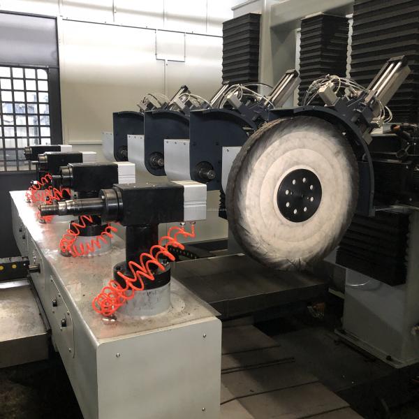 Machine de polissage automatique CNC à quatre stations pour le polissage de poignées de porte de produits sanitaires