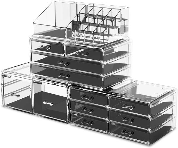 Polystyrene 8 Layers Acrylic Makeup Organizer Clear Acrylic Makeup Drawers