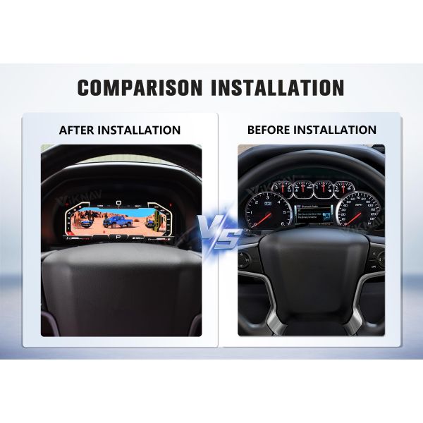 Viknav 13 Inch Car Digital Cluster For Chevrolet Silverado GMC SIERRA 2014-2018 LCD Car Digital Speedometer Dashboard Panel Instrument Panel Virtual Cockpit