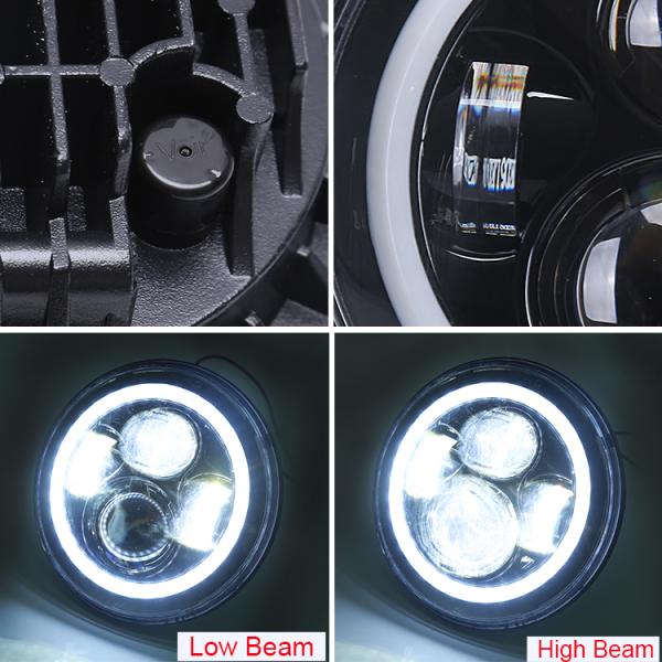 4 Inch Angel Eye Halo Fog Lights Round RGB Halo Ring Headlight Kit