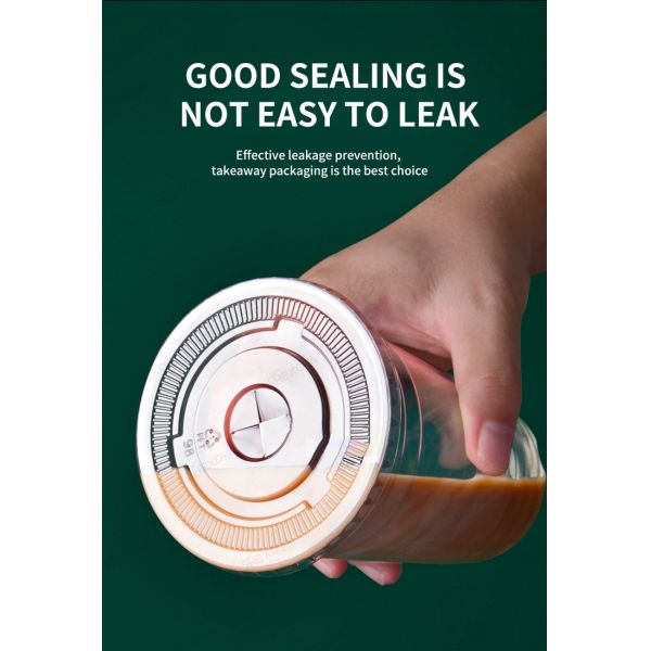 90mm/95mm Plastic Pet Cup With Lid For Beverage Shops Custom Printed Logo