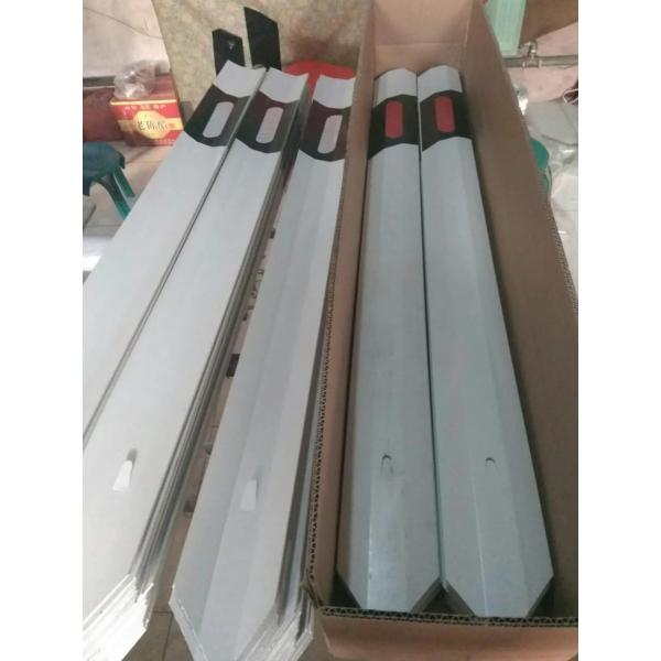 Beijing ROADSAFE 3 Fold Warning Flexible Reflective traffic guardrail road delineator post LOGO PVC sheet bollard High Quality-Red White