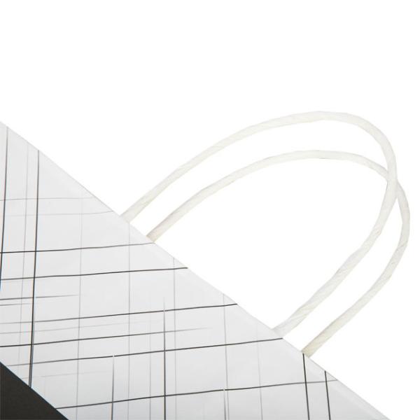 Embalaje de comida para llevar de colores personalizados sostenibles Bolsa de papel Kraft con mango 16x6x12 pulgadas