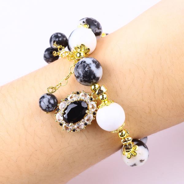 12 мм черно-белый зебра яспис лечебные бусы браслеты для медитации