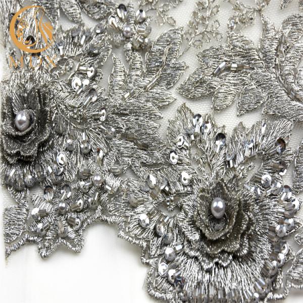 Отбортованное платье свадьбы шнурует вышивку ширины ткани 135cm Handmade 1 двор