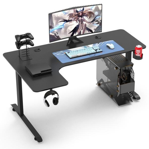 1050*700*115mm Sturdy Writing L Shaped Gaming Desk Adjustable Height for Home Office