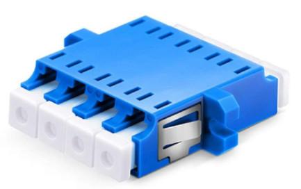 Blue Lc Upc To Lc Upc Fiber Coupler Connector , Single Mode Lc Quad Adapter