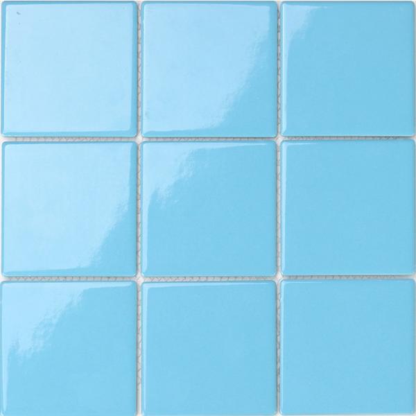 Piscina azul puro mosaico cerámico azulejos brillantes acristalados 97x97