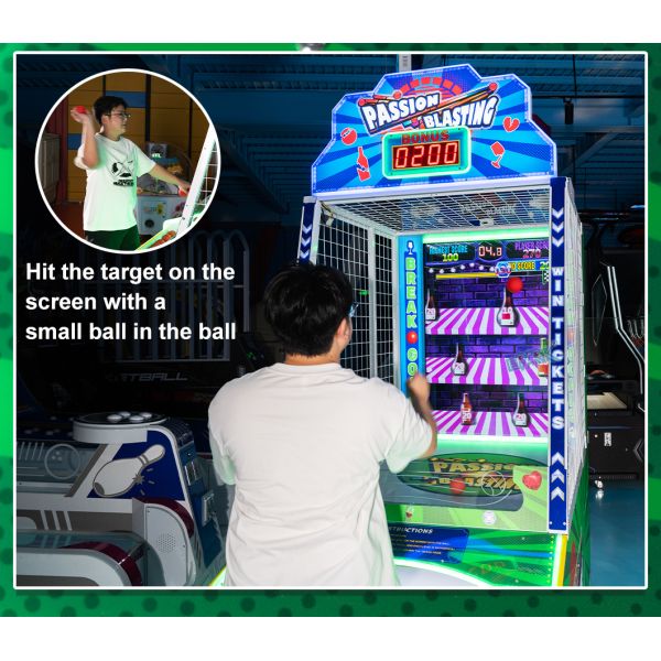 Kids Ball  Game Machine Video Toss Ball Challenge Hit Target Machine Ticket Redemption Machine