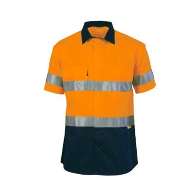 Camisas de segurança refletoras à prova d'água Camisas de polo refletoras laranja com fita refletiva